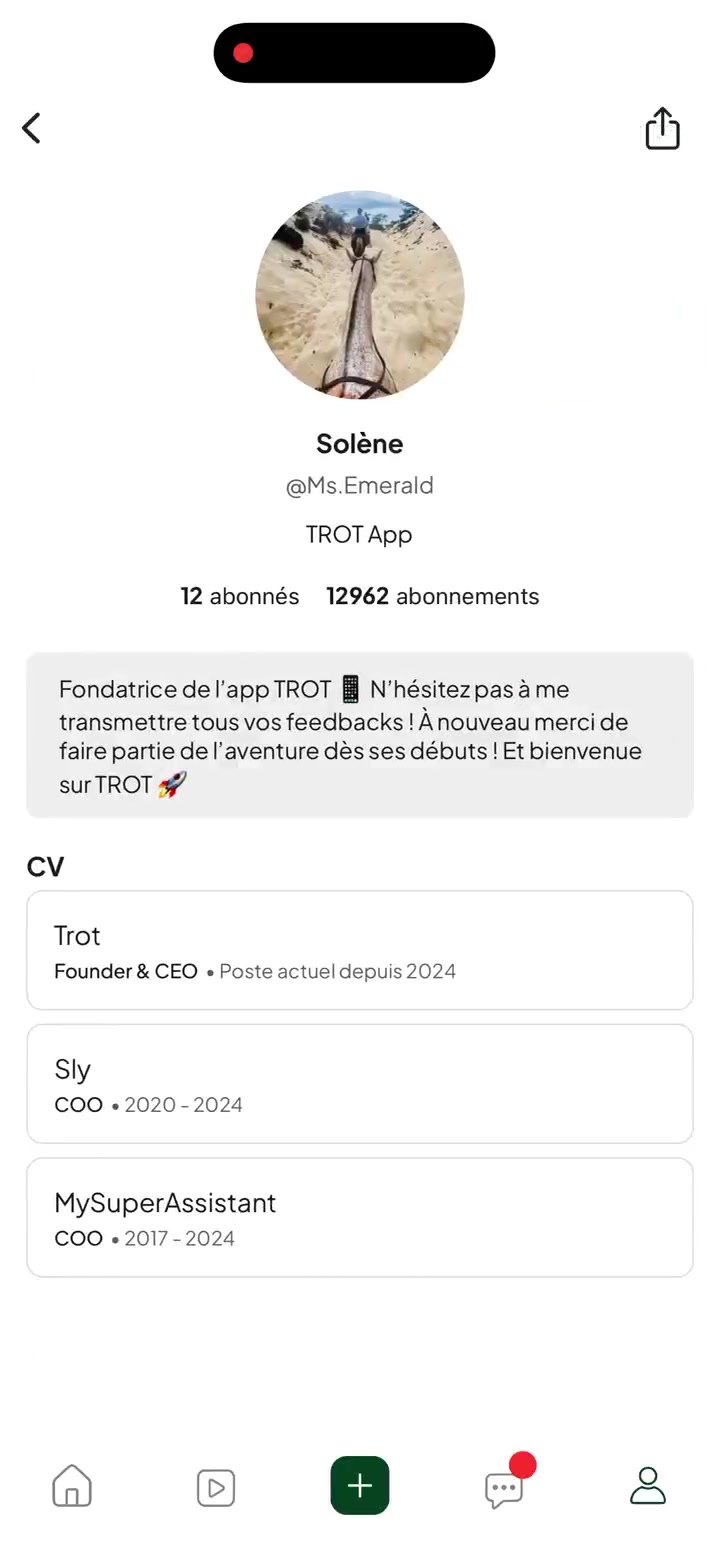 Profil candidat avec son CV