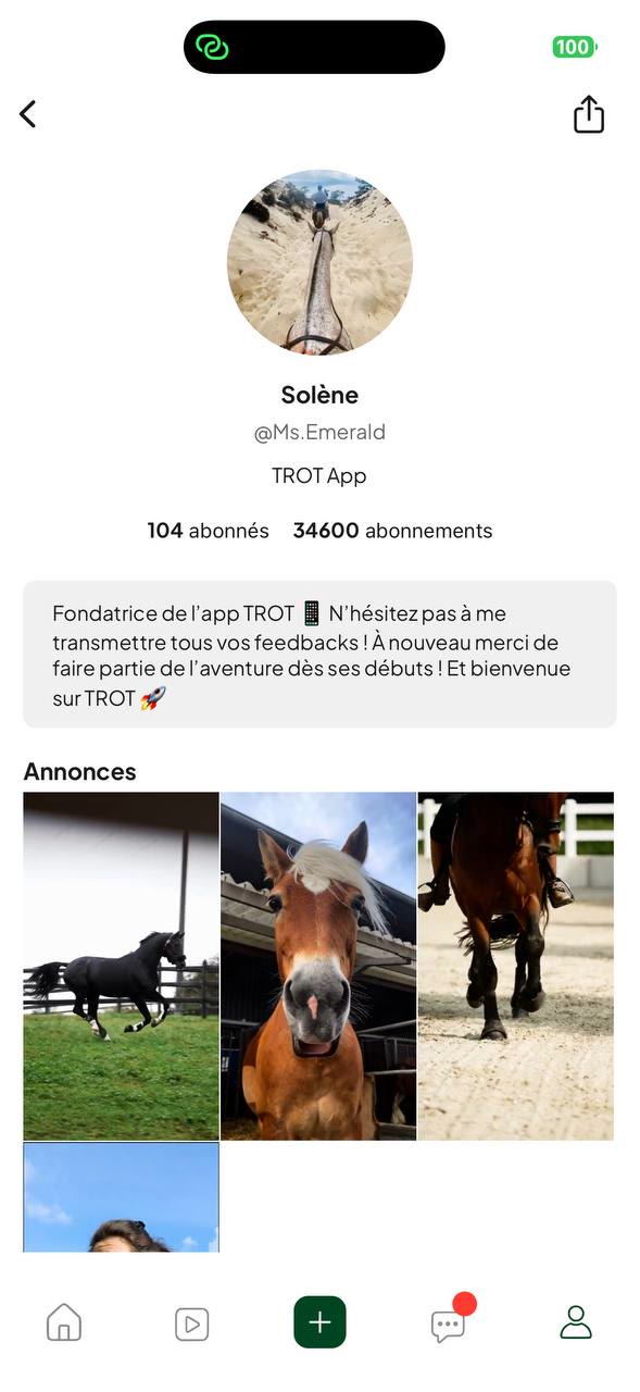 Profil vendeur de Solène dans l’app TROT